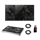 Bundle of Pioneer DJ DDJ-FLX10 4-channel DJ controller w/ Flight Case & XLRs