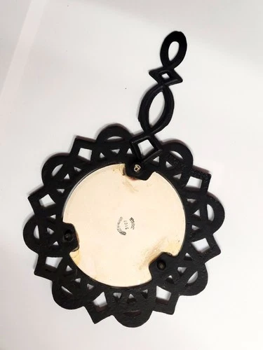 vintage 1970s psychedelic floral cast iron trivet and hot pad image 15
