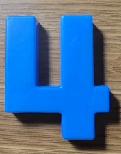 Tootsie Toy 3/4" Replacement Magnetic Blue Number #4