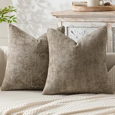 Pack of 2 Couch Throw Pillow Covers 18x18 Inch 18" x 18" Pack of 2 Khaki