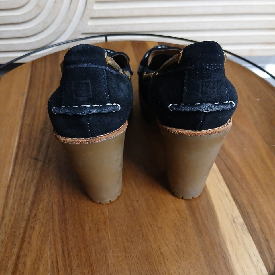 Sperry Darlington Black Suede 4” Block Heel Shoes Pumps Size 7 - Image 4 of 4