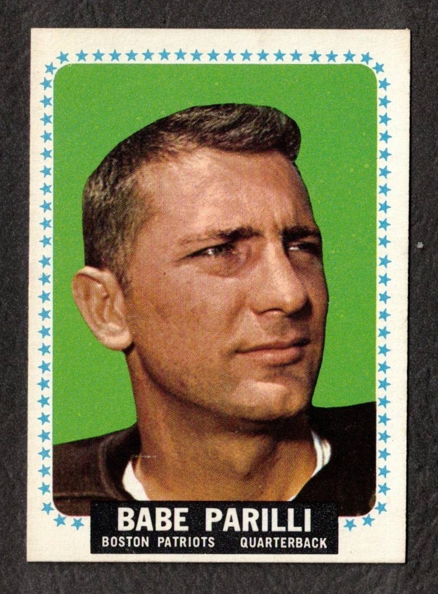Babe Parilli #17 Football Cards 1964 Topps trading card — raw and PSA graded price guide