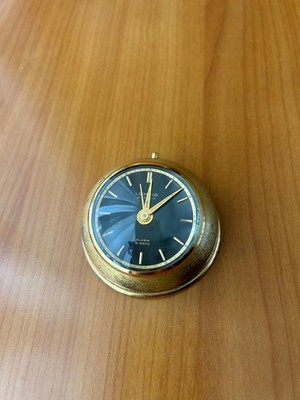 Vintage Swiss Looping 15 Jewels 8 Days Alarm Clock Brass Desk Travel Alarm