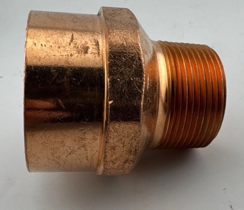 2” Sweat x 1 1/4"  MIP Reducer Fitting Connection Copper Adapters