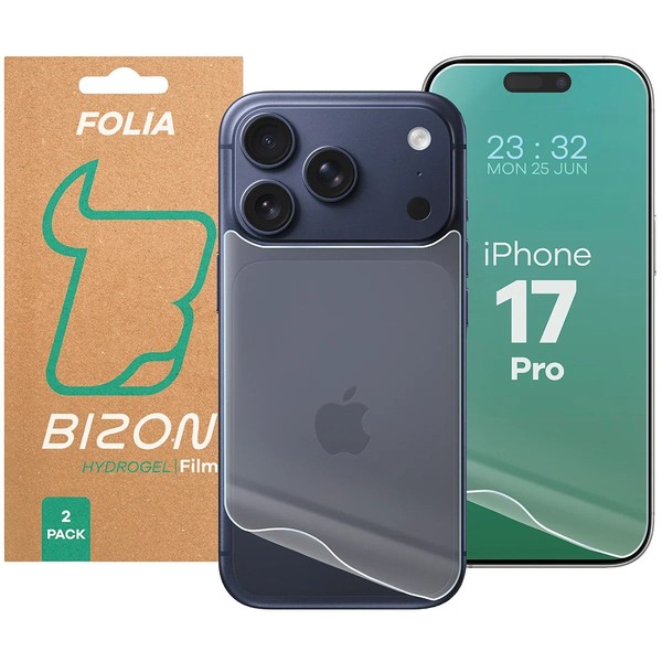 2X Hydrogel Schutzfolie FüR Iphone 17 Pro Bizon Displayschutzfolie Folie Film-image