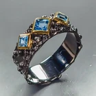 Jewellery Natural Blue Topaz Ring 925 Sterling Silver Size 8 /R472523