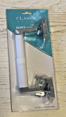 Toilet Paper Holder Vintage Chrome Classic Decor Bathroom NOS