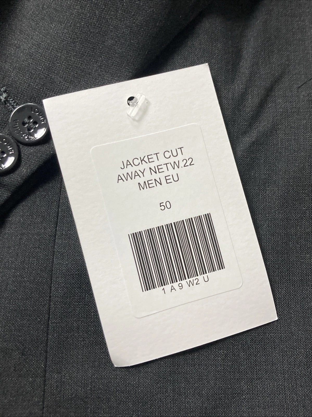 LOUIS VUITTON（LV） Giacca LOUIS VUITTON Uniformi Taglio Away 100% Lana Vergine Grigio Scuro EU 50 Nuova con etichette