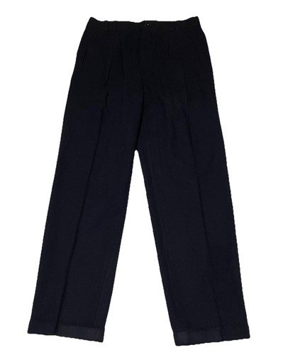 Pal Zileri, Mens 32 x 30.5 Vintage Pal Zileri Dress Pants Black Torells Viera Cuffed Pleated