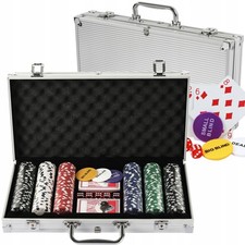 Poker Set 300 Chips Koffer Karten Würfel Texas Hold'em Profi für Zuhause