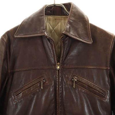 VINTAGE 60s 70s Talon Zip Tears Talon Single riders jacket Brown