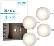 Lights By Night Mini LED Light, Plug-In, Dusk To Dawn 4 Pack, White 