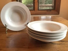 PIER 1 Imports NEW ESSENTIALS CLASSIC WHITE  8 5/8" RIM SOUP BOWLS SET OF 5