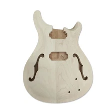DIY Electric Guitar Body Mahogany Wood Maple Veneer Semi-Hollow HH Pickups