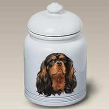 Cavalier King Charles Spaniel Black & Tan Treat Jar