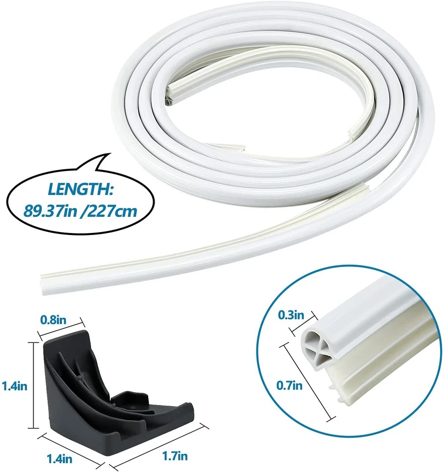 Уплотнение прокладки двери посудомоечной машины WD08X10057 с комплектом WD8X227 и WD8X228 для GE Kenmore - Изображение 2 из 4