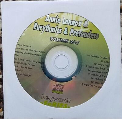 LEGENDS KARAOKE CDG ANNIE LENNOX,EURYTHMICS & PRETENDERS 1980'S #235 18 MUSIC 