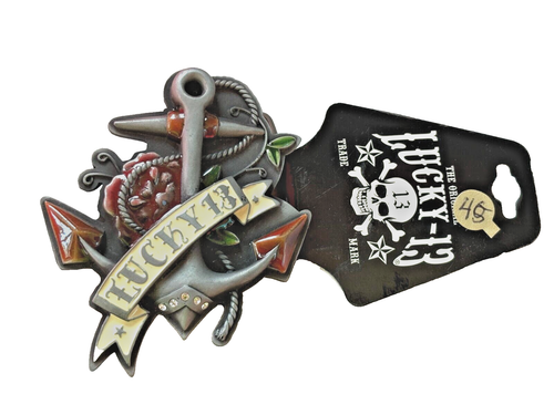Lucky 13 Belt Buckle Anchor Original Officially Licensed New Men Women Fashion - Picture 3 of 8