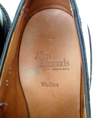 Allen Edmonds Black Leather Mens 11 WALTON Split Toe Oxford Shoes