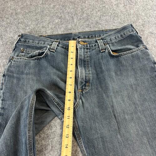 Carhartt Mens Jeans Relaxed Straight Distressed Blue Work Utility Y2K W36 L34 - Picture 6 of 13