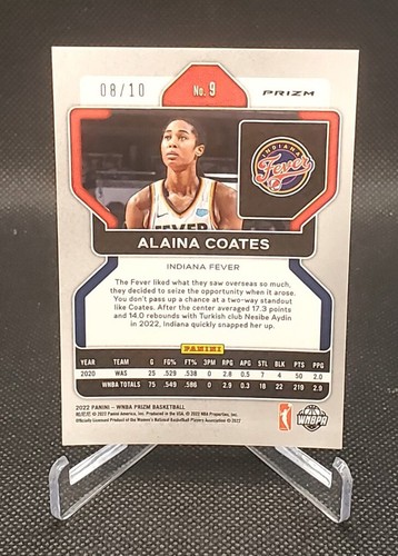 2022 Panini Prizm WNBA #78 Alaina Coates Gold Prizm /10 Atlanta Dream SP - Picture 2 of 2