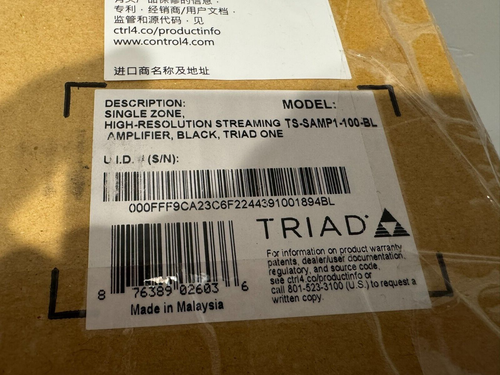 NEW Triad TS-SAMP1-100-BL Streaming Amplifier | 100W Single Zone | Black Sealed