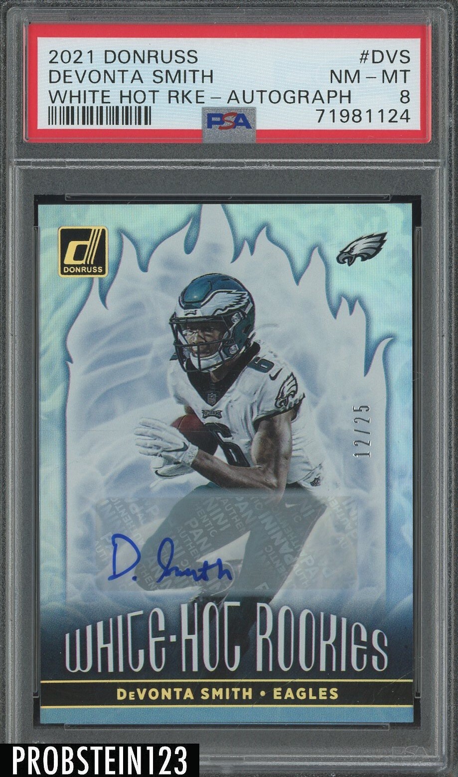 DeVonta Smith Panini Donruss White Hot Rookies #DVS Autograph