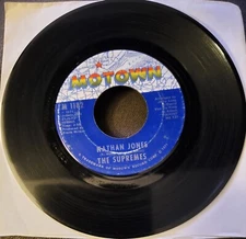 THE SUPREMES- Nathan Jones / Happy is a Bumpy Road on Motown 45 RPM VG F42