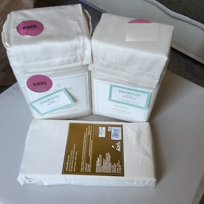 4pc Everhome Egyptian Cotton 700 TC - King Fitted & Flat Sheets Ivory Cream