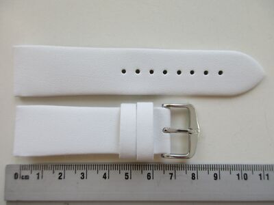 Hirsch ''Diamond Calf'' white 22 MM unstitched leather watch band - SHORT