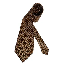 E. MARINELLA XL Navy/Orange Geometric Silk LUXURY Tie HANDMADE ITALY