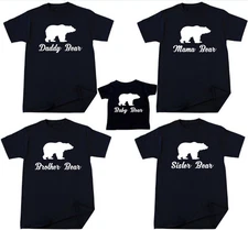Bear T-shirt Family Matching Papa Baby Mama Bother Sister Grandpa Grandma Bear