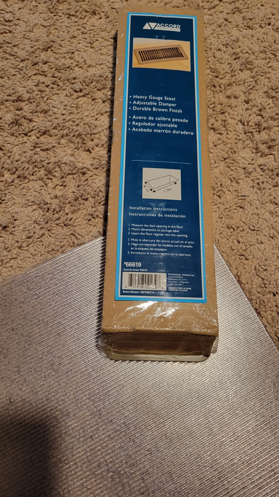 как выглядит Accord Floor Register Brown Register 2" x 14" Reliabilt 4210214BR Lot of 2 фото