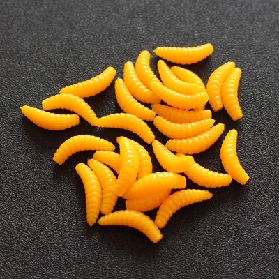 Lot 200 Pcs 2 cm Soft Plastic Worm Fishing Lure Maggot Grub Carp Trout Fly Bait