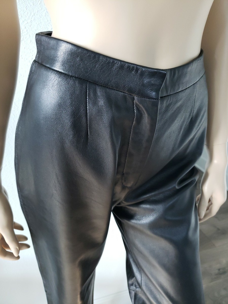 Trussardi Women's Black Leather Pants Size 42 | eBay