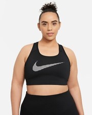 Nike DD1167-10 Women's Plus 1X 2x or 3x Black Dri-FIT Medium Support Sports Bra