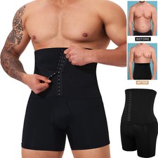 Men Compression High Waisted Boxer Shorts Tummy Control BodyShaper Girdle Pants
