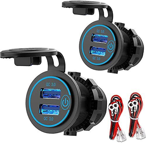 [2 Pacchi]Presa USB 12V, Doppia Quick Charge 3.0 Caricatore Auto per (j4q)