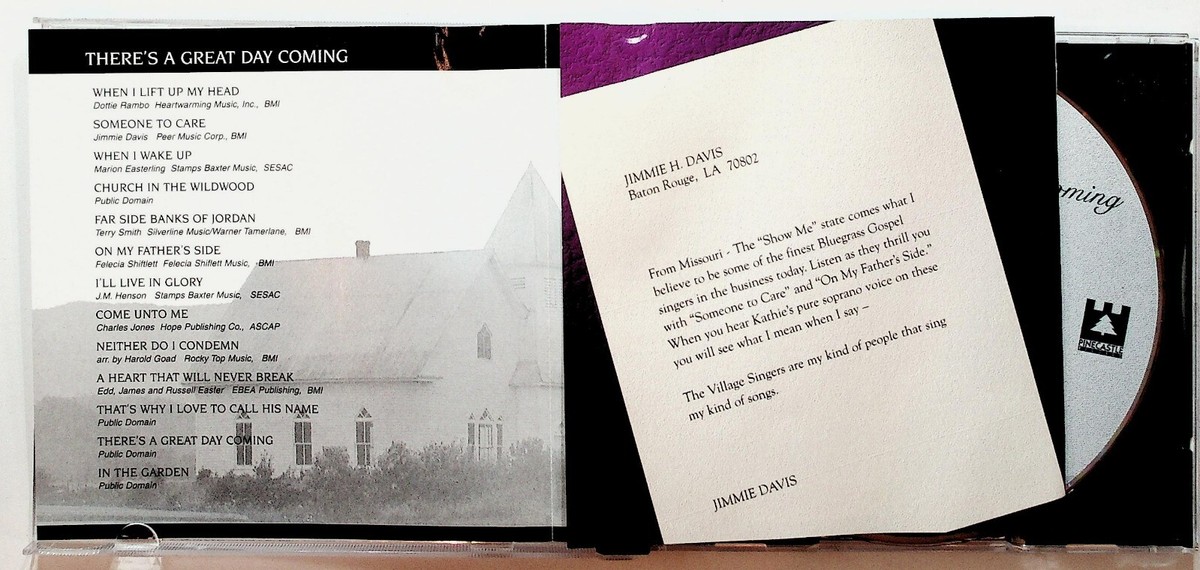 The Village Singers There's A Great Day Coming CD Bluegrass Gospel