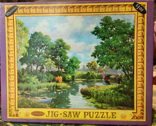 VINTAGE WHITMAN CROWN JIGSAW "QUIET WATERS" - COMPLETE. SERIES 709