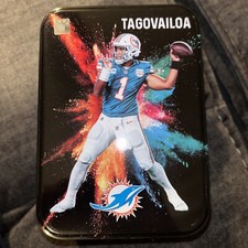 Empty NFL Collectors Prizm Color Blast Tin  Tua Tagovailoa Dolphins