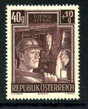AUSTRIA B273, 1951 40g + 10g MINER AND MINE, MNH, (AUT367K)