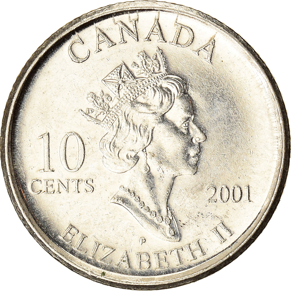 【未使用】美品　カナダ2001年記念硬貨　 Canadian Mint Canadian Coin Canada 10 Cents | Queen Elizabeth II | Year of