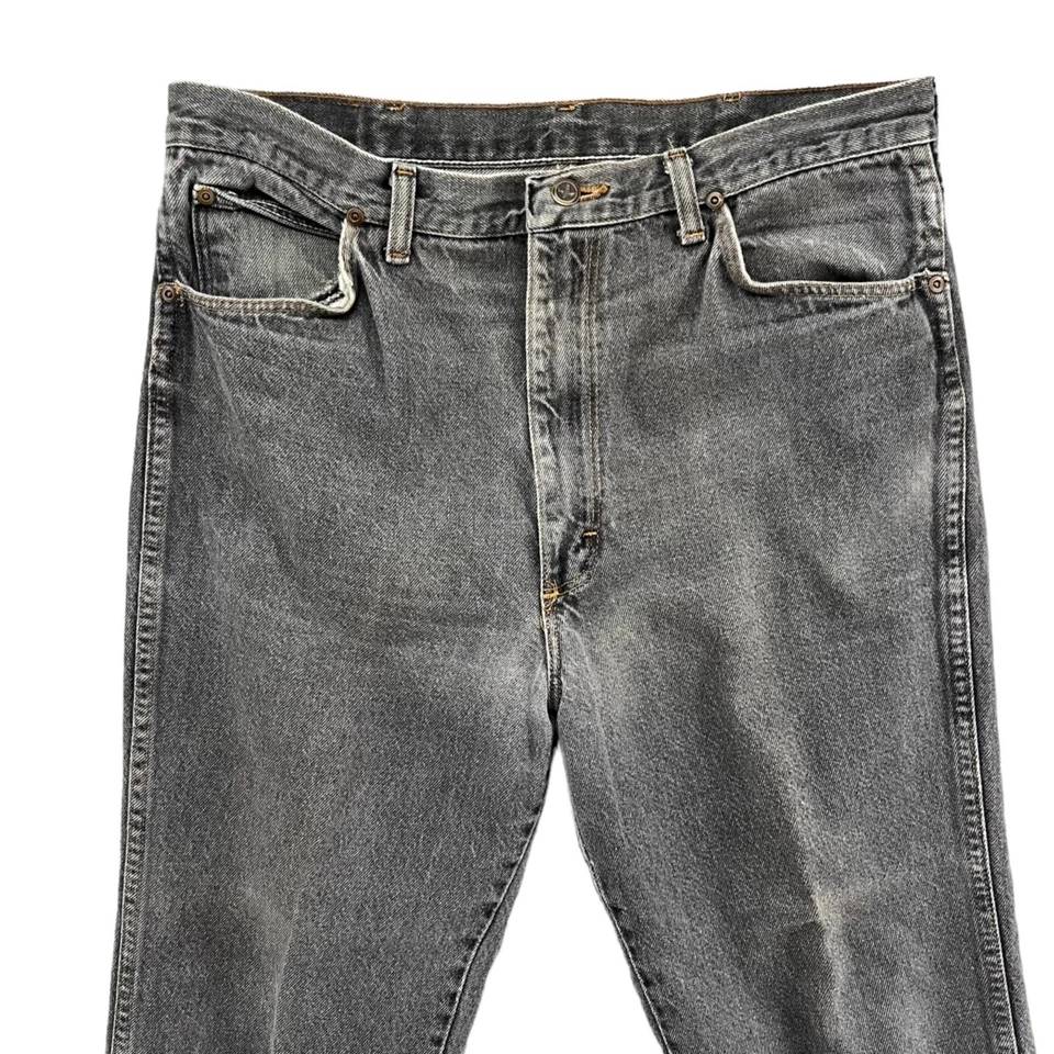 Pantalones de mezclilla Sheplers de pierna recta para hombre gris lavado a la piedra de algodón hechos en EE. UU. 36x29 Foto 3 de 4