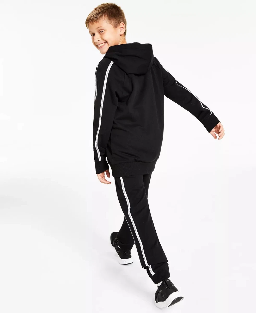 Calvin Klein BLACK Big Boys CK Logo Taping Rib Trim Joggers US X