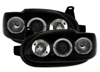Faruri Pentru for Ford Escort MK7 7 95-00 Angel Eyes Negru TUNING DE LPFO06EL XI