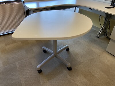 Vintage Modern Tear Drop Herman Miller Relay Work Rolling Tables