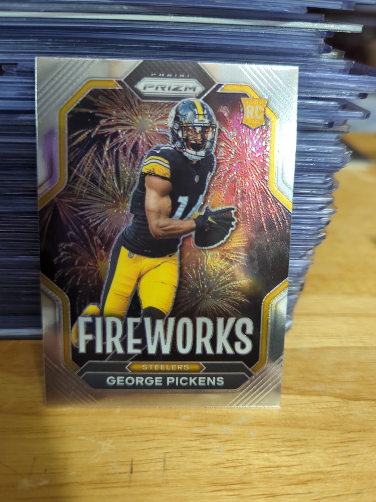 2022 Panini Prizm - Fireworks Prizm #F-22 George Pickens (RC)