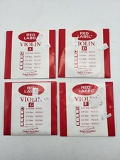 Lot Vintage Red Label Violin Strings A/D/E/G 1/16 Size NOS Super Sensitive 11