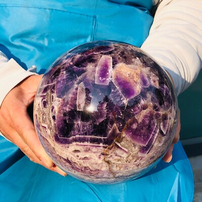 8.99LB Natural And Beautiful Dream Amethyst Energy Ball Mineral Specimen Healing